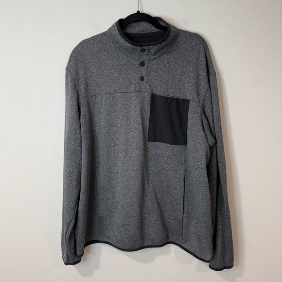 Duluth Trading Co Men's River Falls Snap Mock Grey Black 2XL Sweatshirt Pullover - Picture 1 of 6